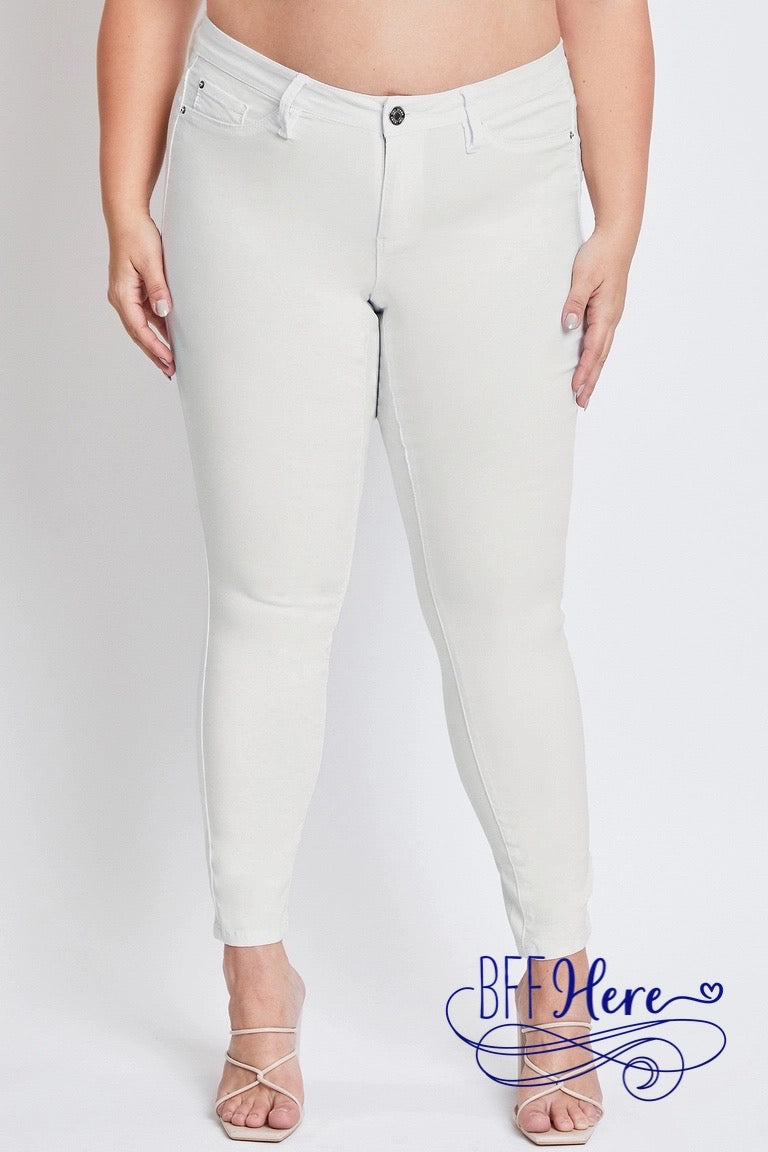 Spring Fling Hyperstretch Mid-Rise Skinny Jean / Choice of Color by YMI - BFF Here