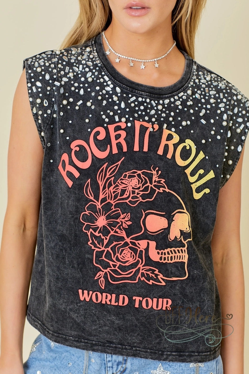 Rock 'n' Roll Rebel Studded Tank - BFF Here