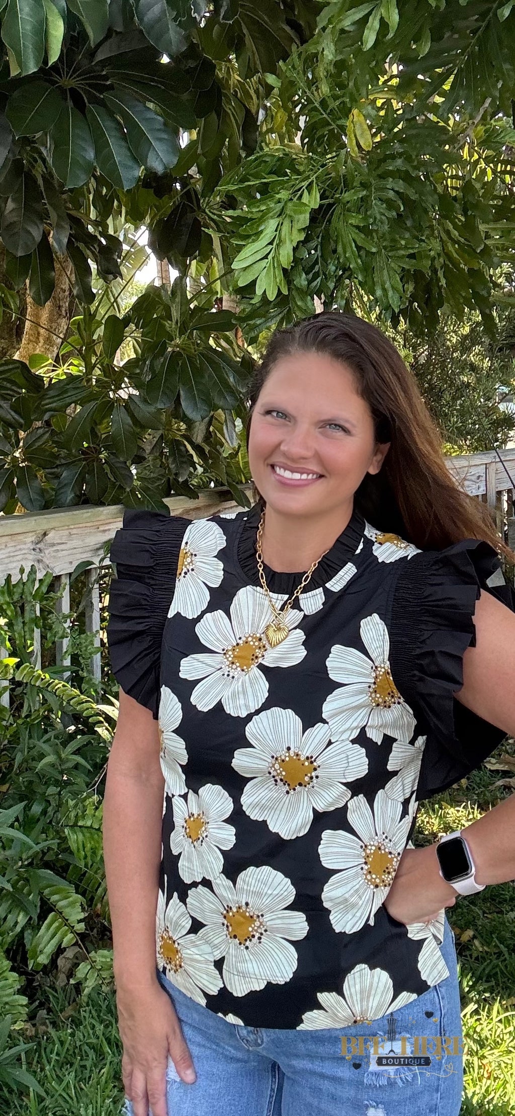 Madeline Ruffle Sleeve Top - BFF Here