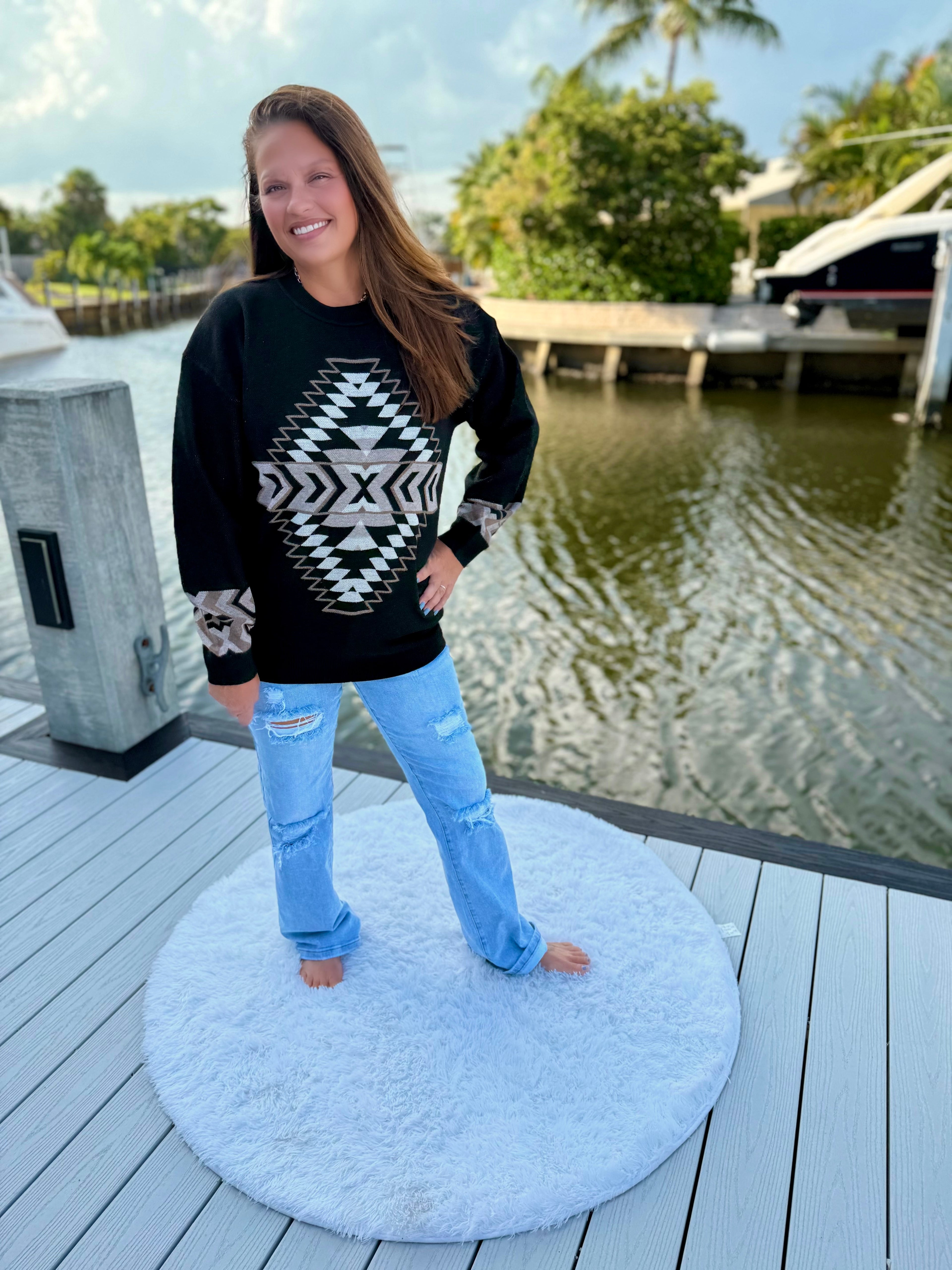 Night Aztec Sweater by Sterling Kreek - BFF Here