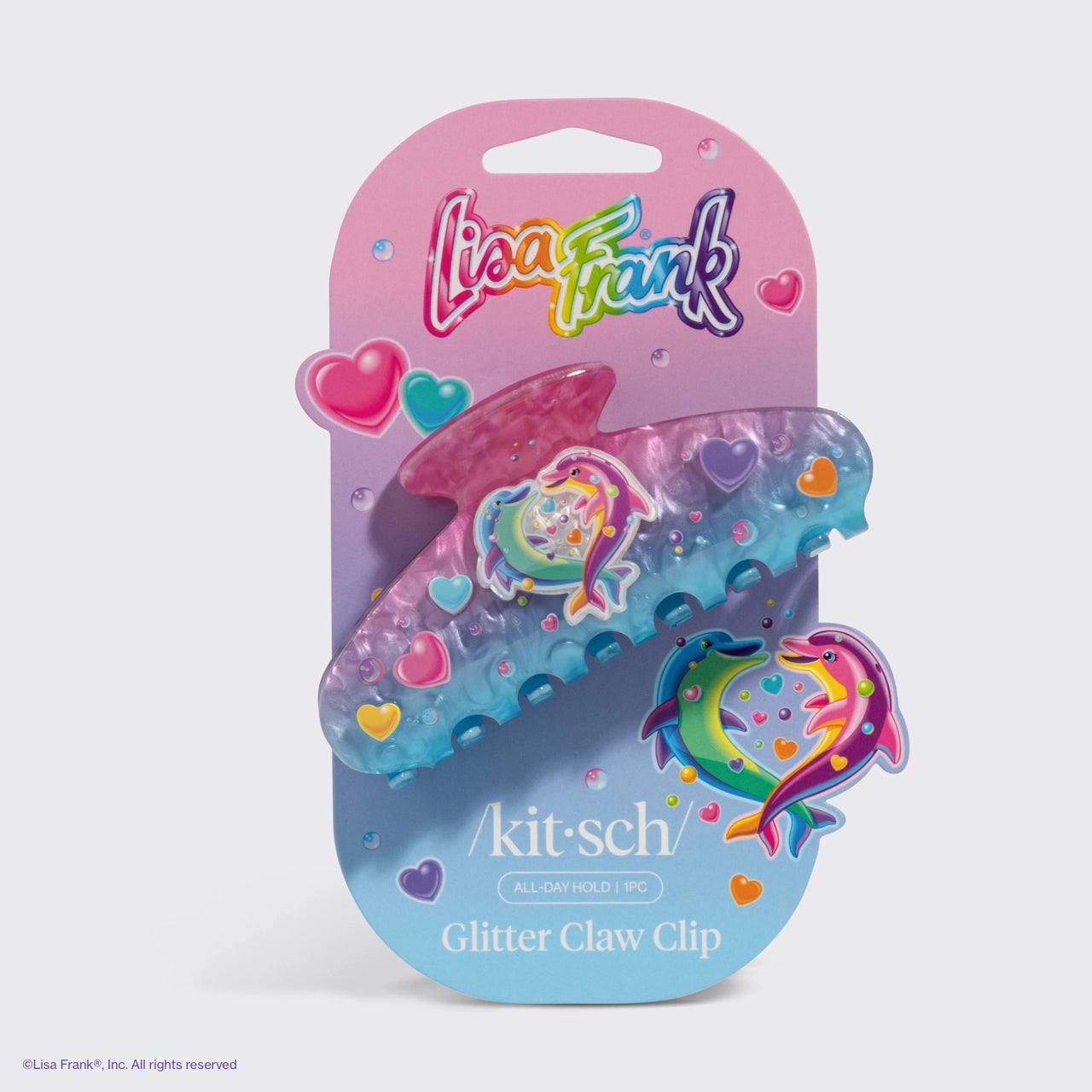 Lisa Frank X Kitsch Glitter Claw Clip in Dancing Dolphins™