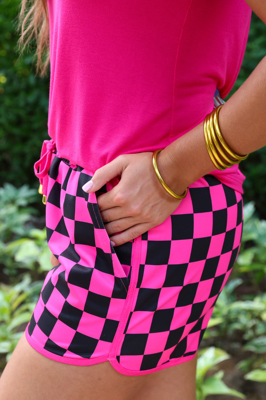 Pink And Black Checkered Everyday Shorts by Jess Lea - BFF Here