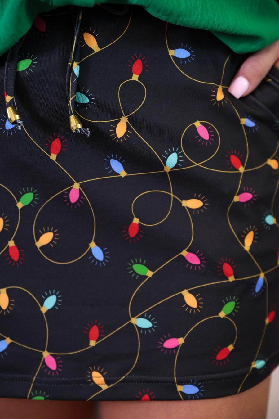 PREORDER: Christmas Lights Skort by Jess Lea (ETA: End of October) - BFF Here