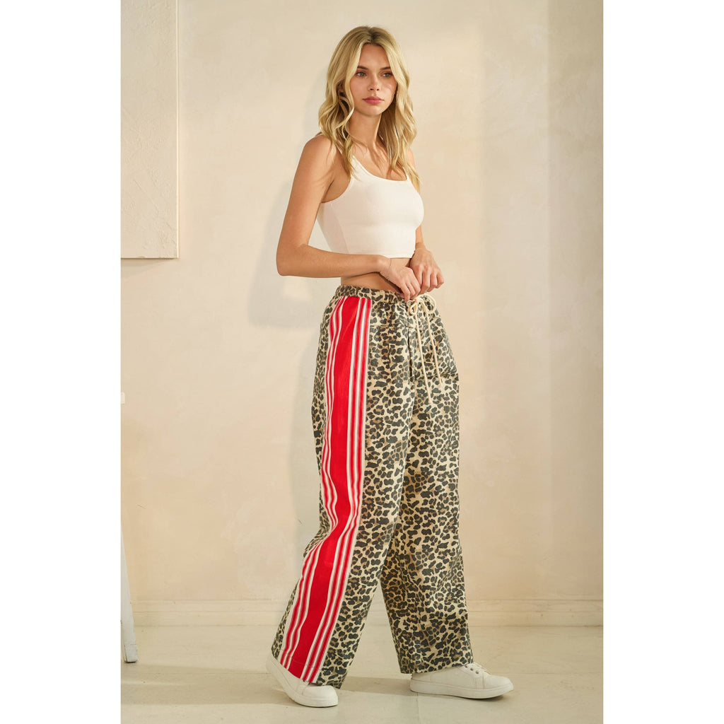Sport Striped Wide Legged Pants - BFF Here