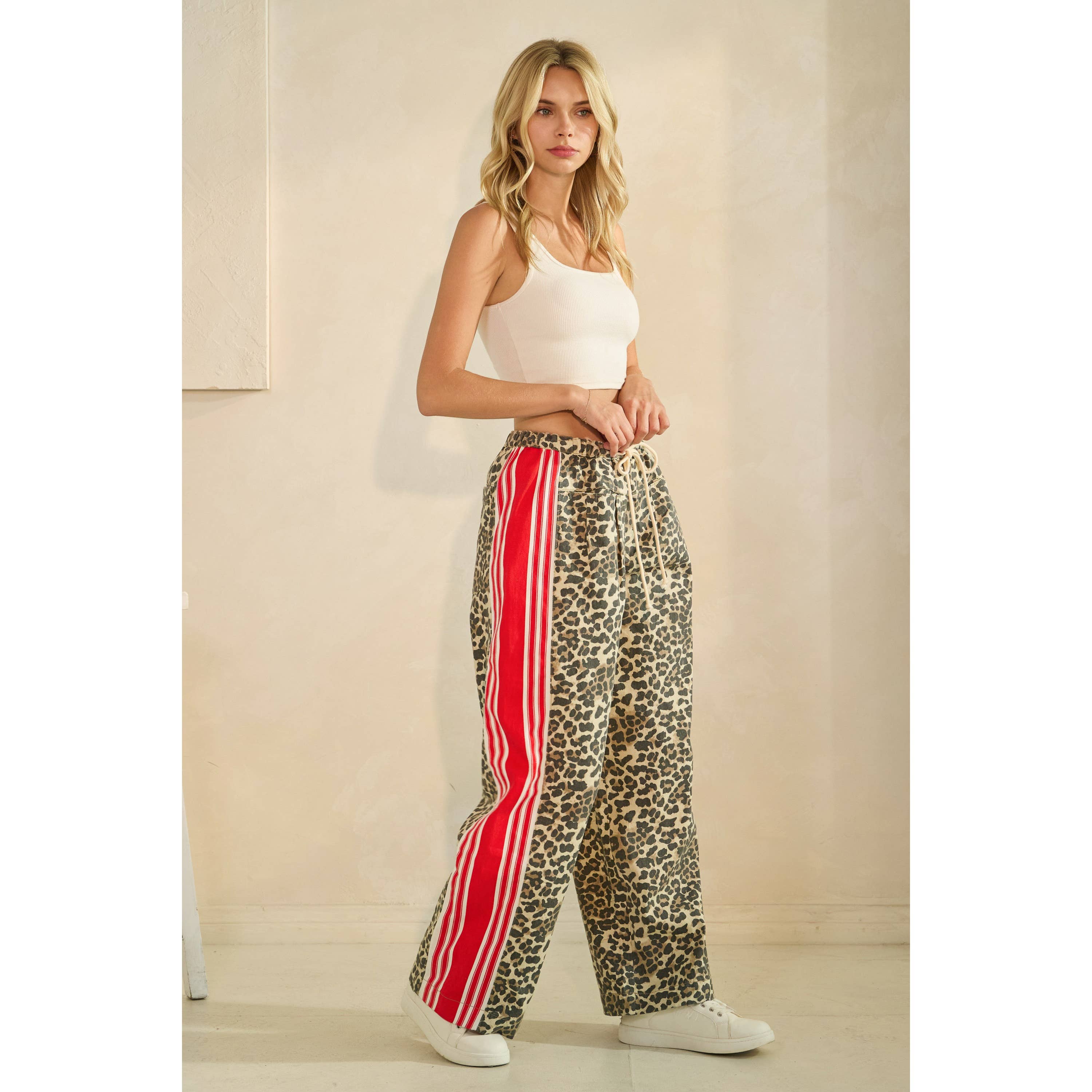 Sport Striped Wide Legged Pants - BFF Here