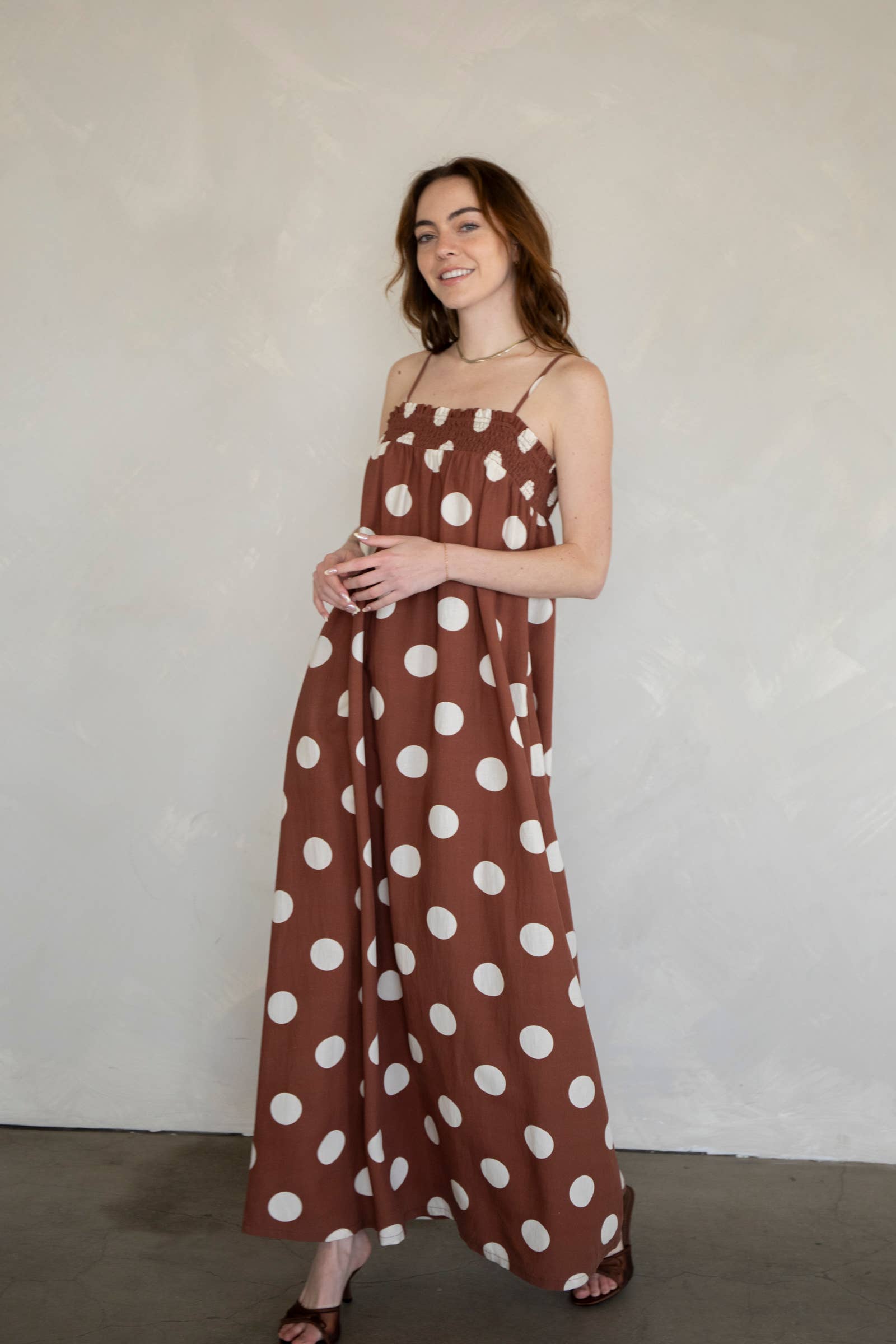 Sandy Polka Dot Maxi Dress - BFF Here