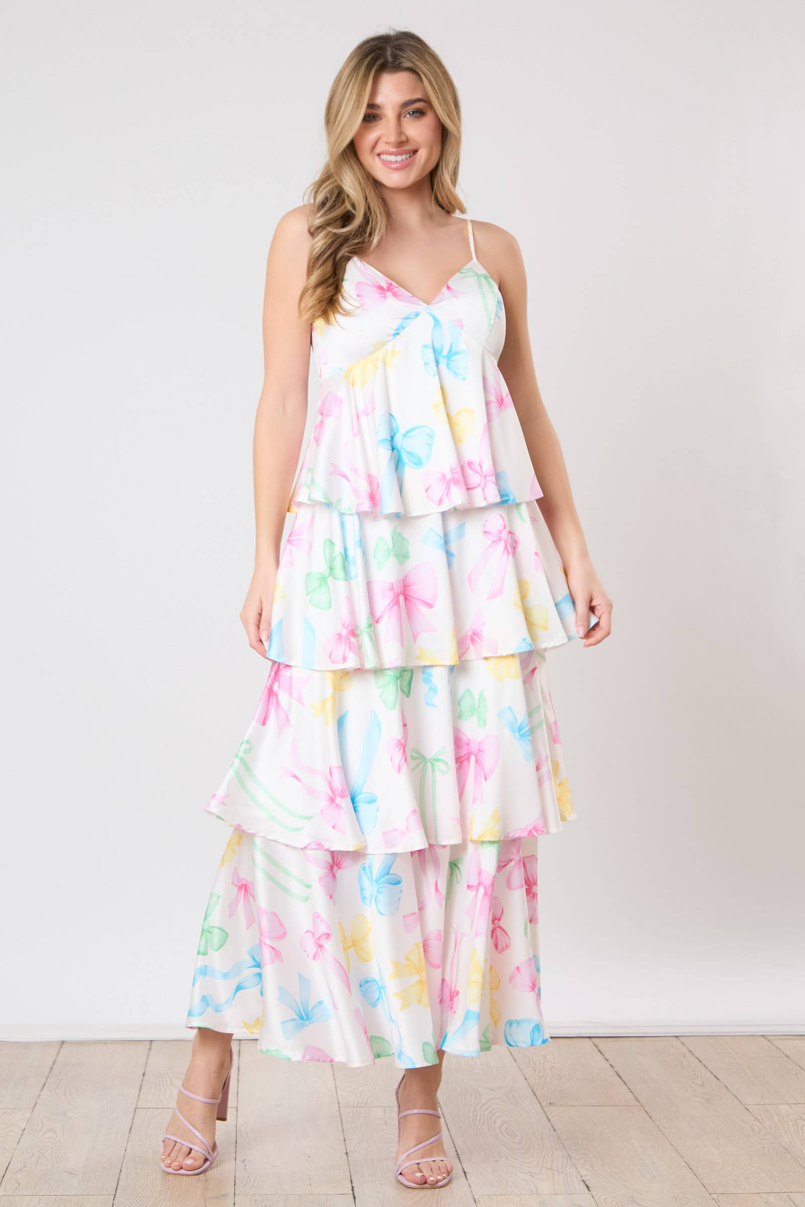 Bowtiful Dreams: Pastel Tiered Maxi Dress - BFF Here