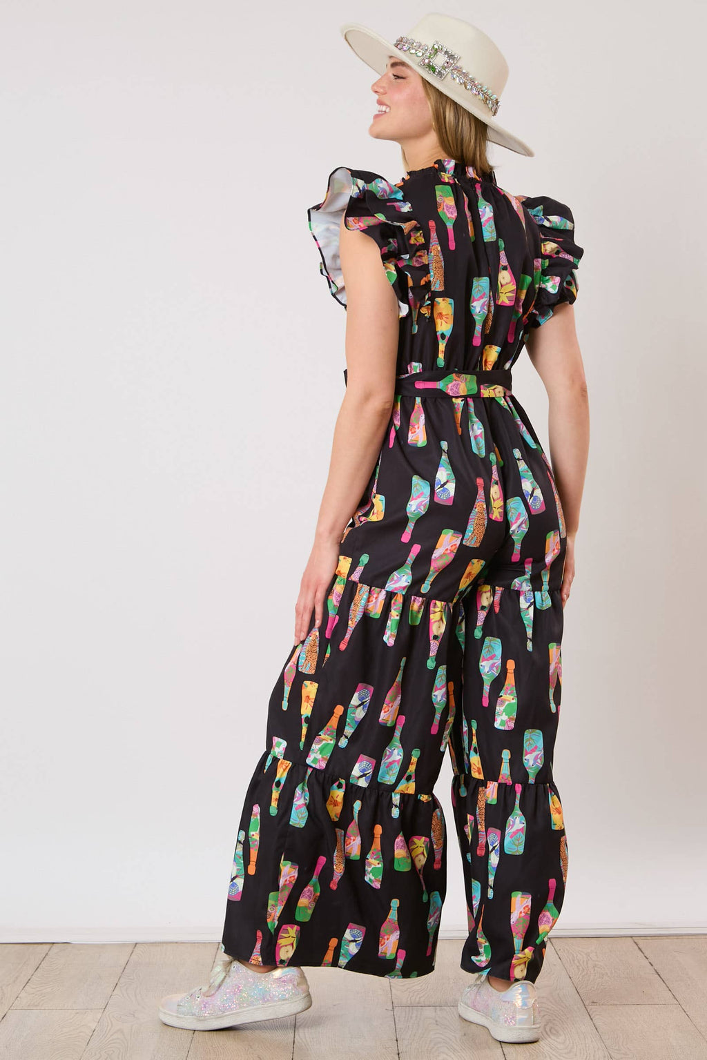 Cheers & Chic: Festive Bottle Jumpsuit - BFF Here