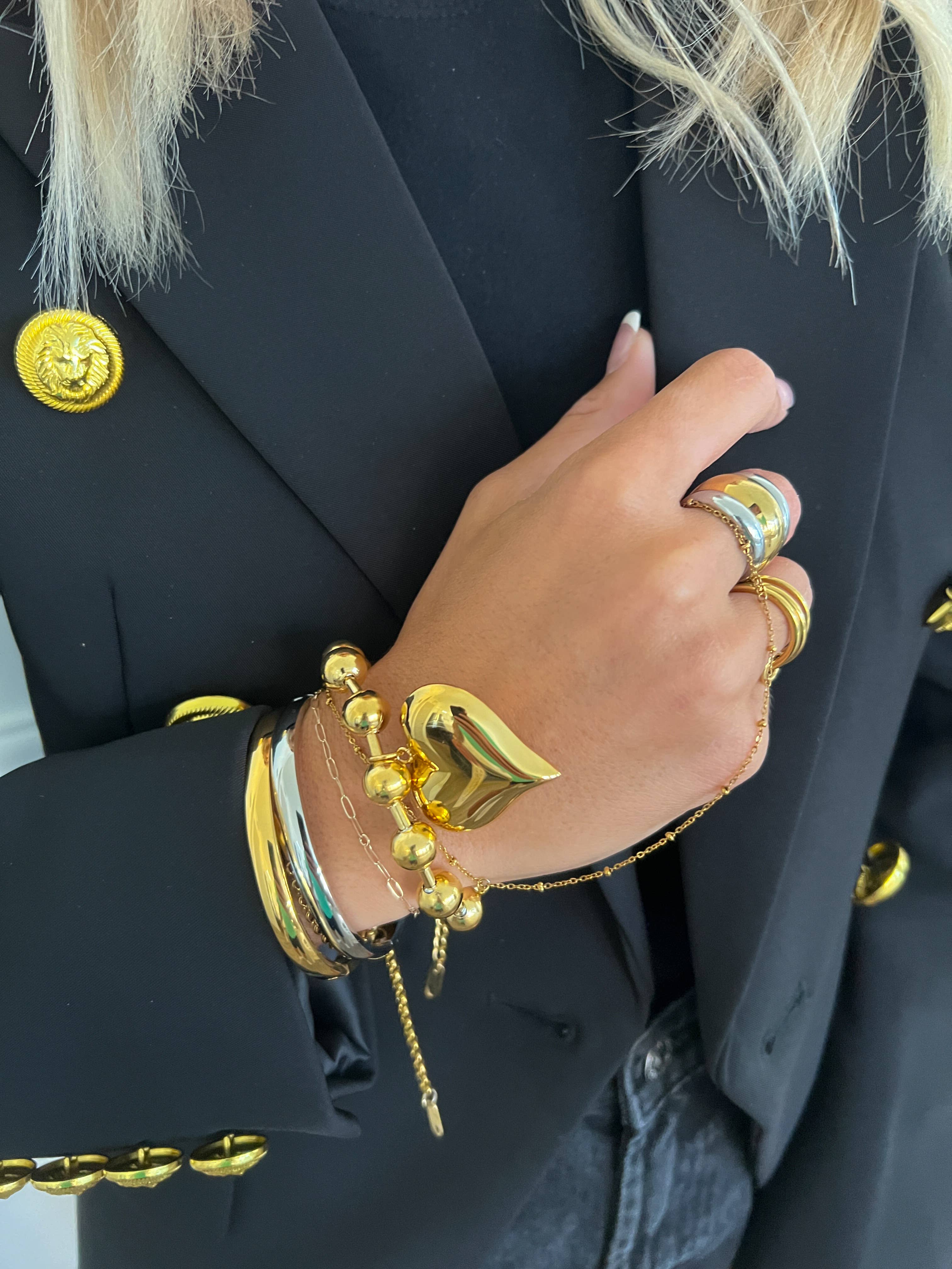 Golden Heart Bubble Bracelet by Chan Sutt - BFF Here