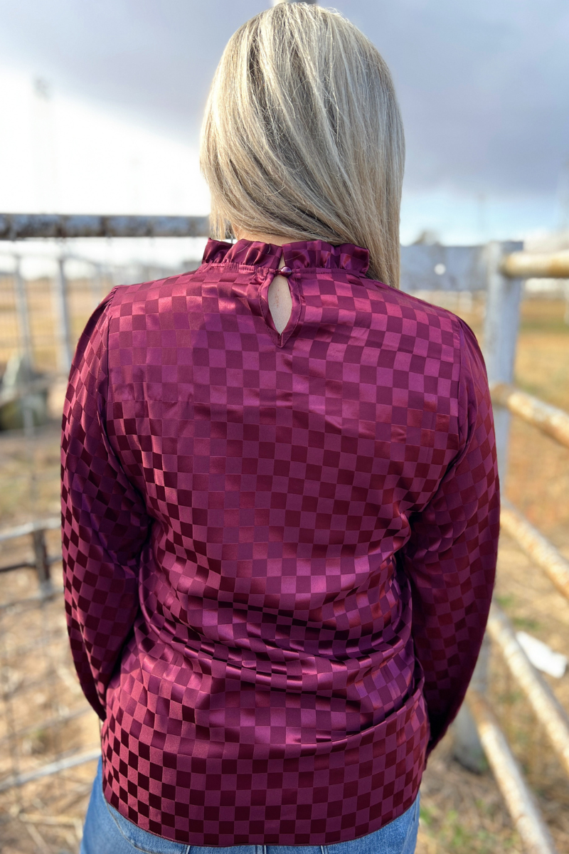 Merry In Cranberry Top by Sterling Kreek