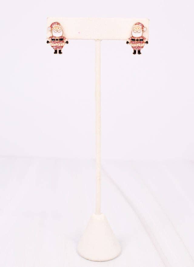 Cheery Santa Stud Earring PINK - BFF Here