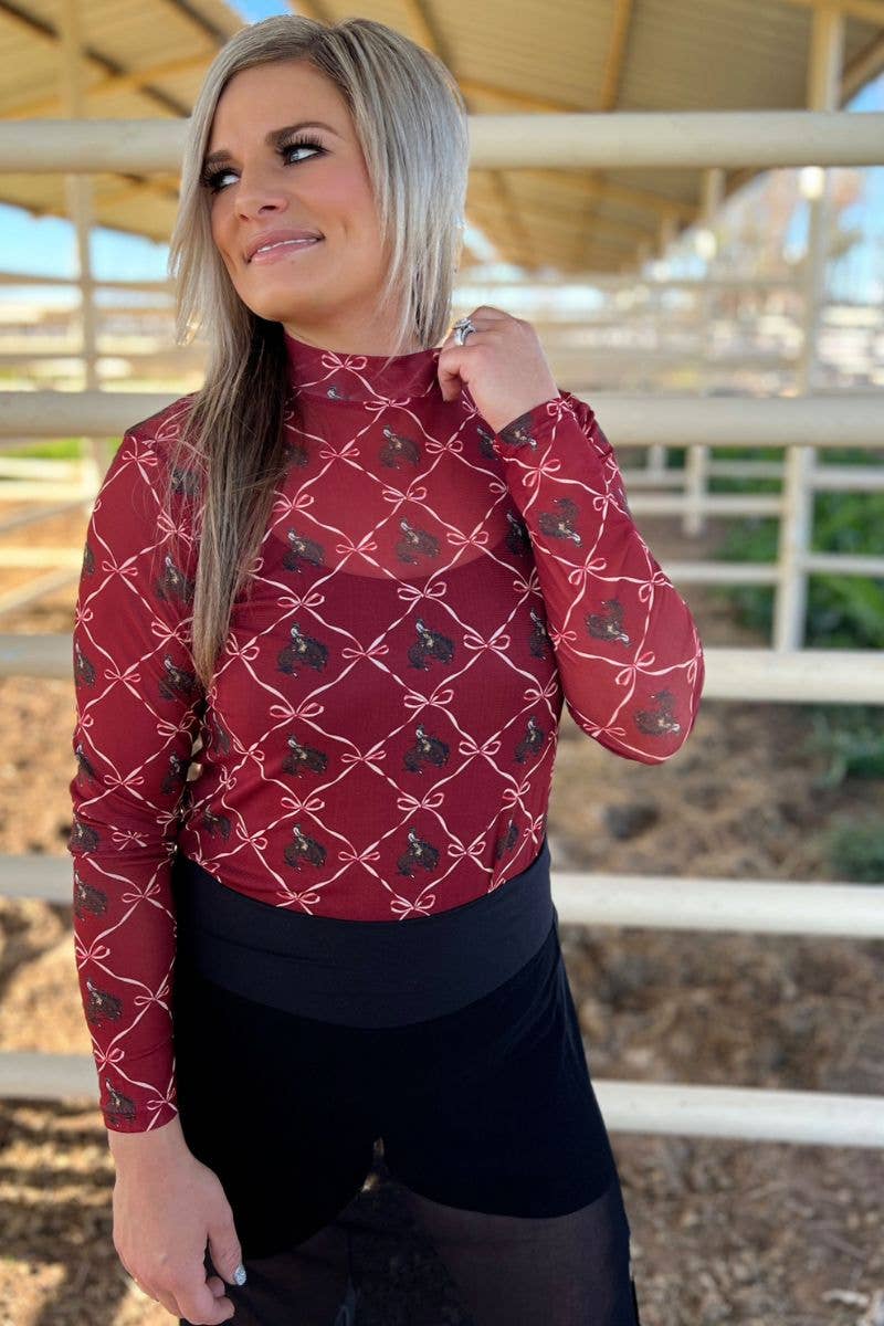 Bronc & Bows Mesh Top by Sterling Kreek - BFF Here