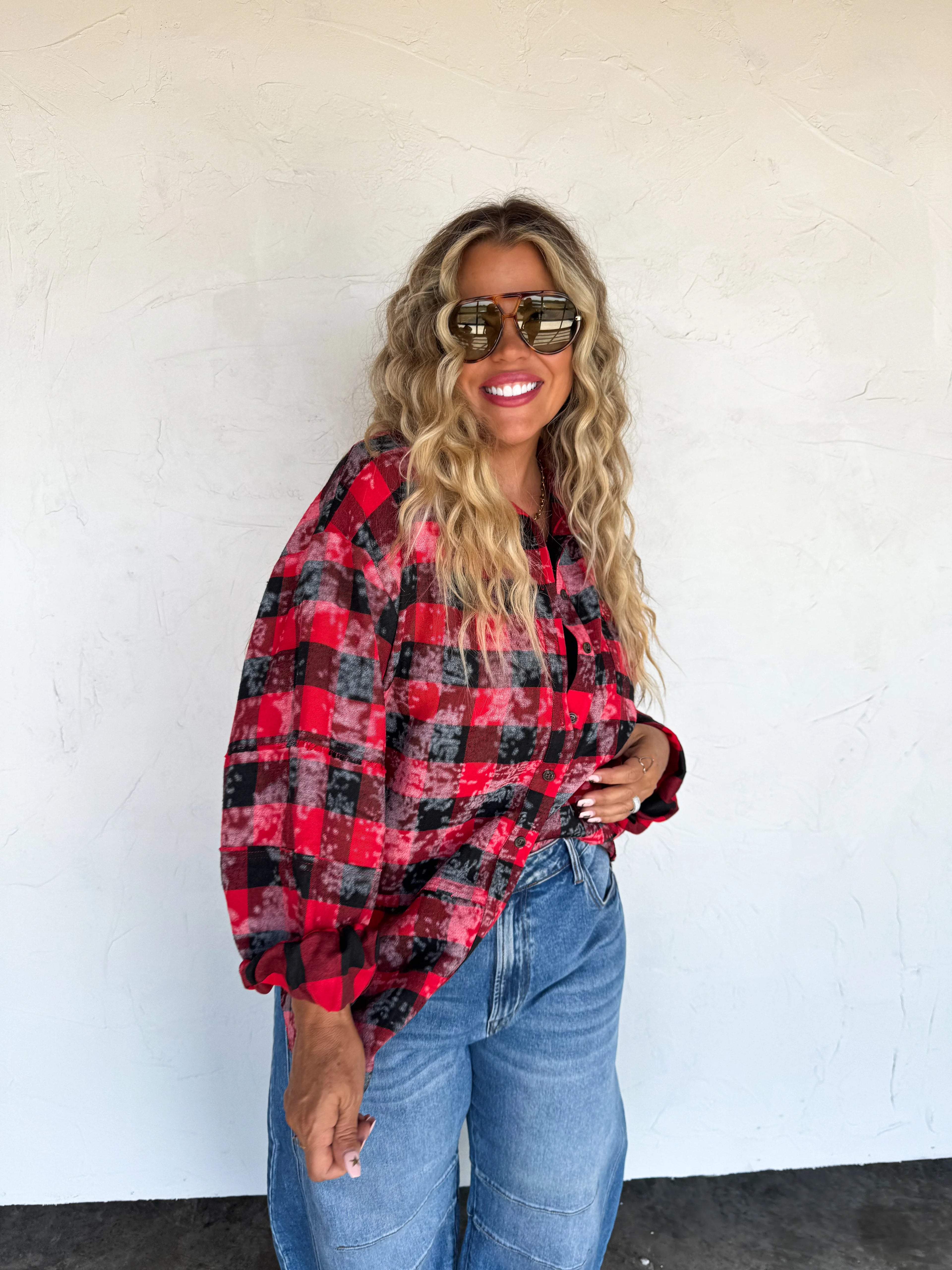PREORDER: Juniper Bleached Plaid Top by Blakeley (ETA: Mid November ) - BFF Here