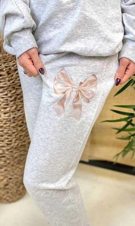 Champagne Dreams Bow Sweatpants - BFF Here