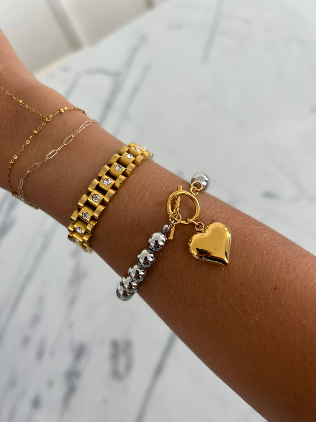Golden Touch Heart Bracelet by Chan Sutt - BFF Here
