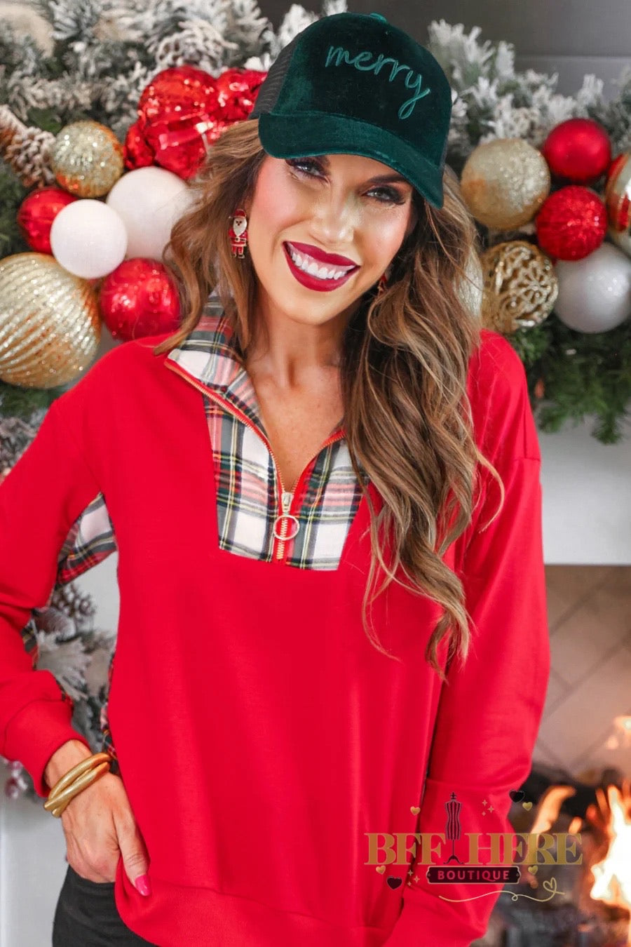 Merry Velvet Trucker Hat by Jess Lea - BFF Here