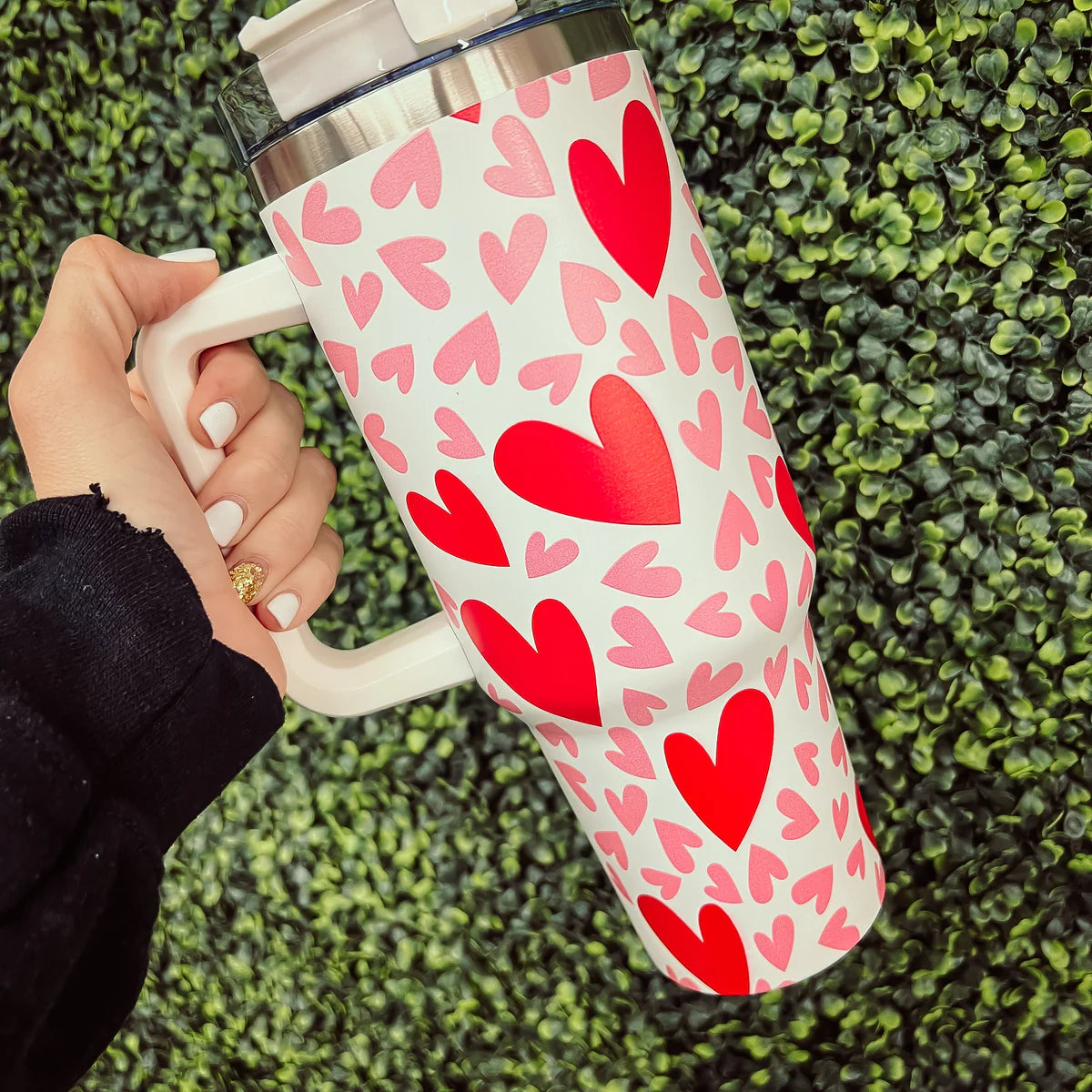 Heartful Sip: Large Heart Tumbler / Choice of Color - BFF Here