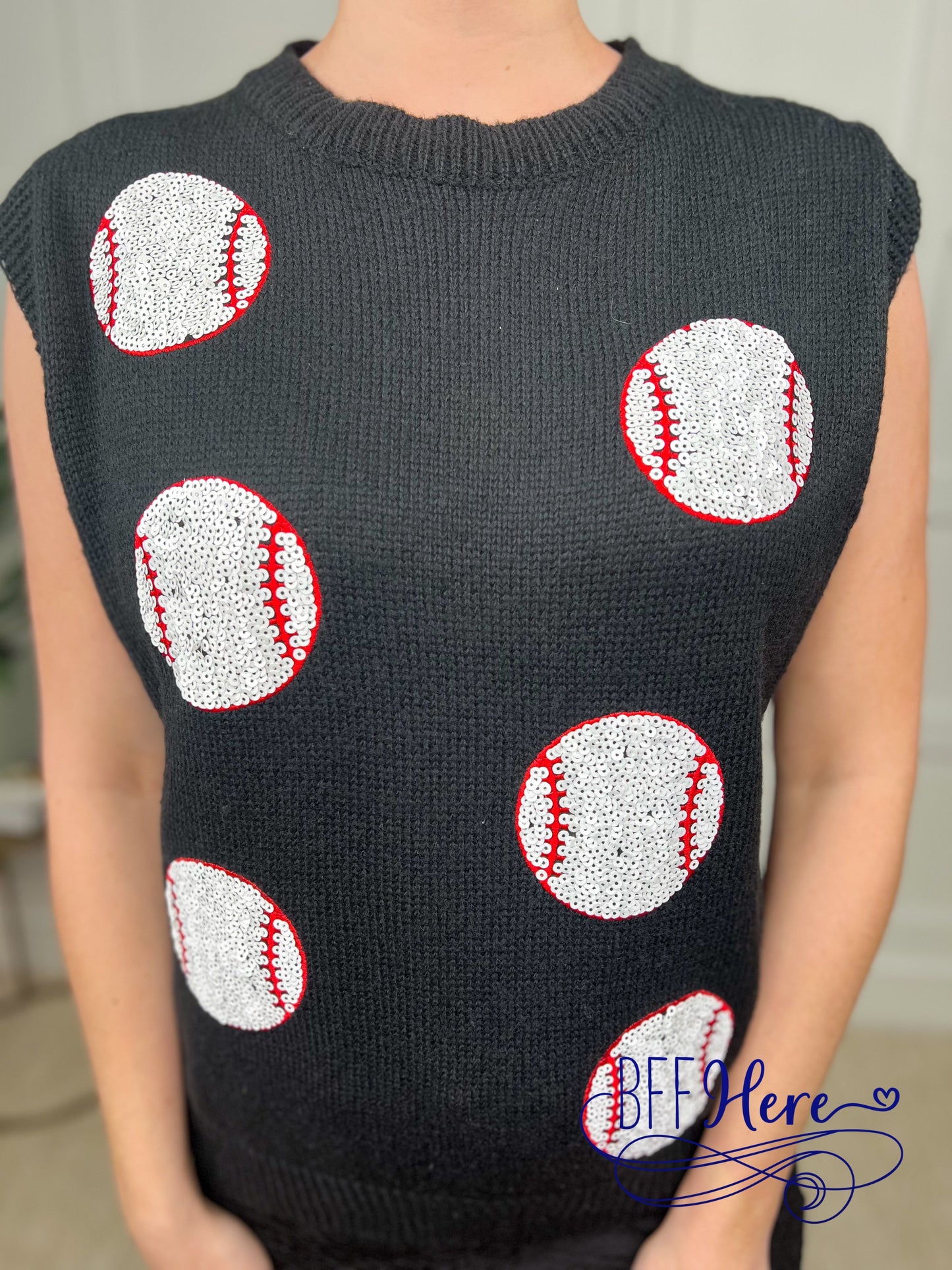 PREORDER-Had Me At Baseball Sweater Vest by Jess Lea (Ships Beginning of March) - BFF Here