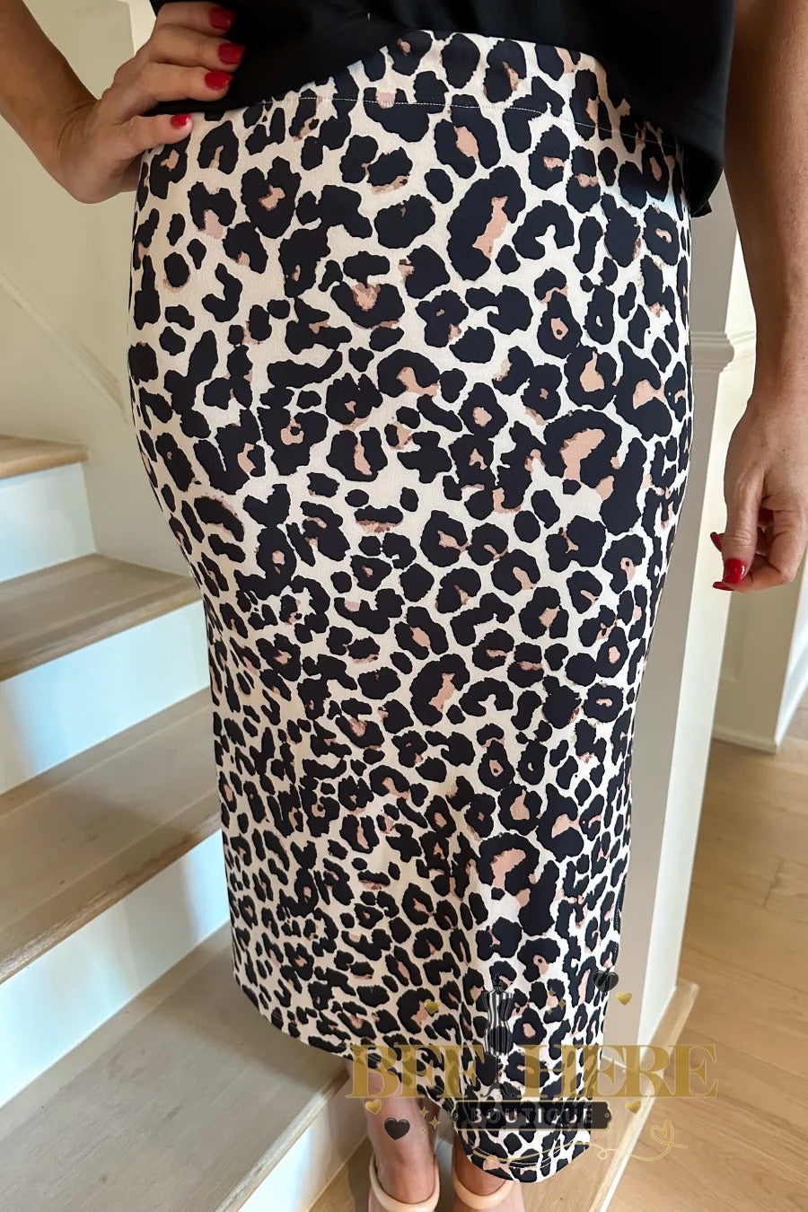 Leopard Printed Midi Skirt by Jess Lea - BFF Here