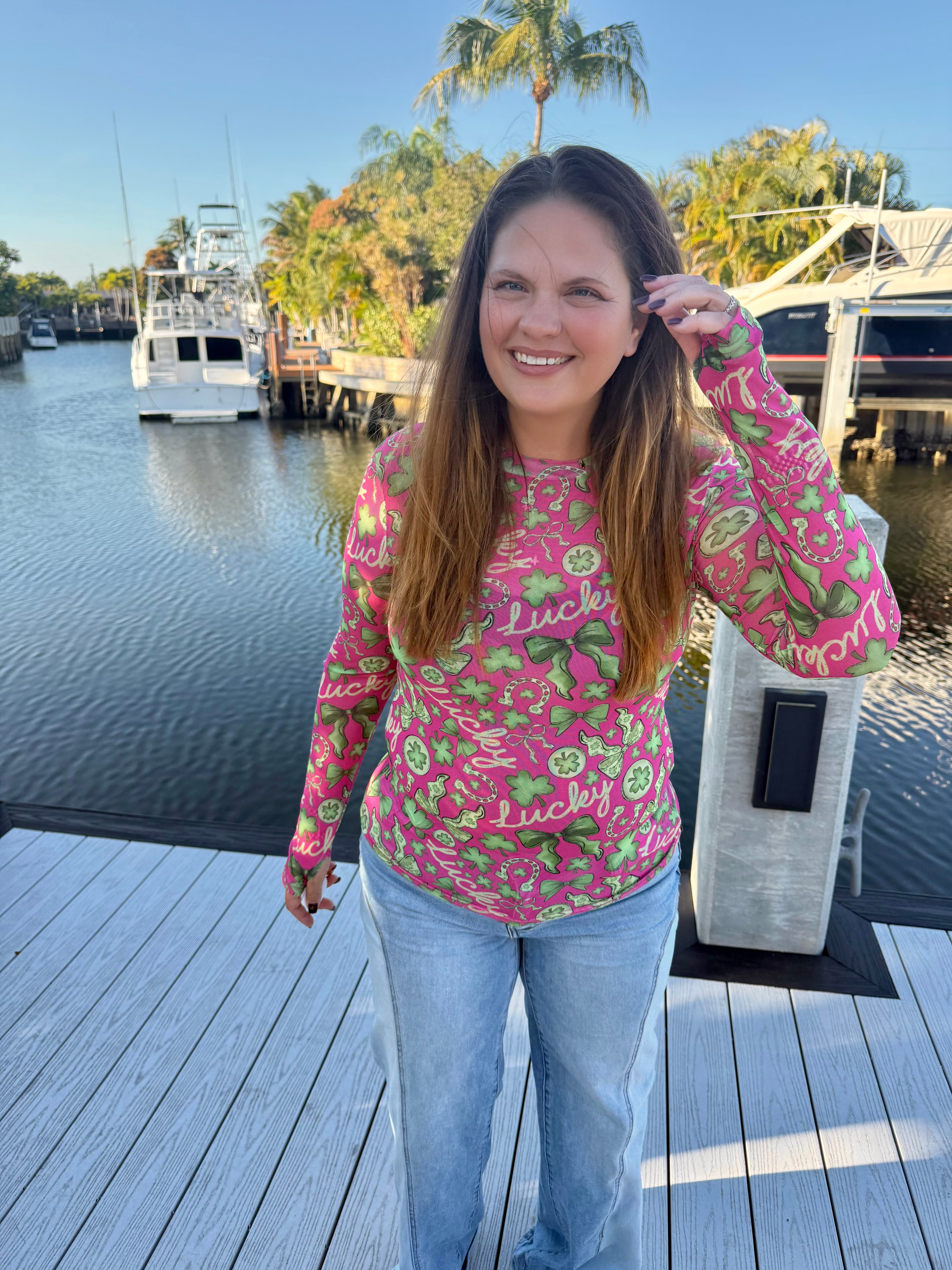 Lucky Girl Mesh Top by Blakeley - BFF Here