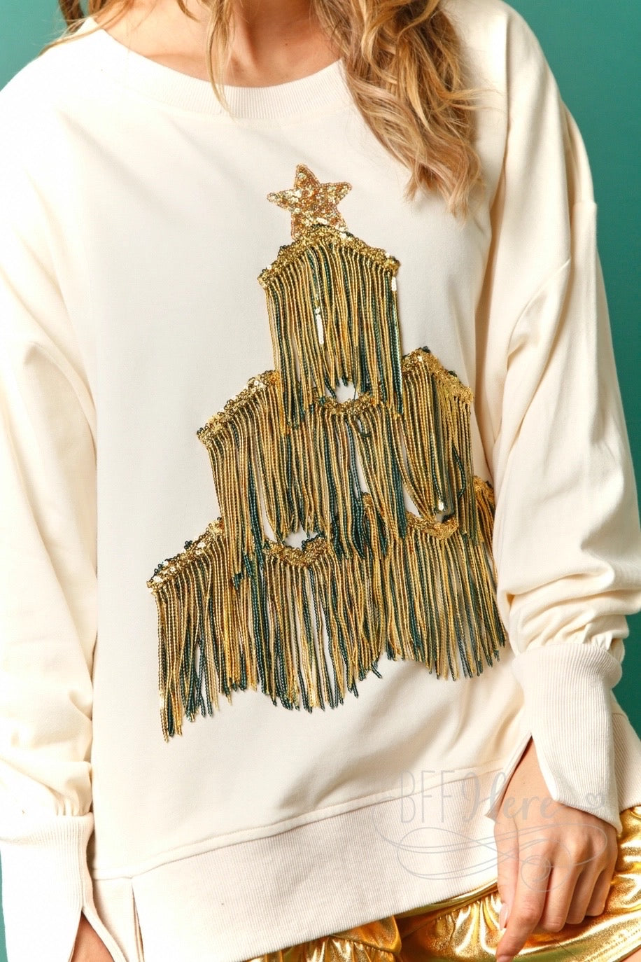 Luxe Sequin Fringe Christmas Tree Top: A Holiday Showstopper - BFF Here