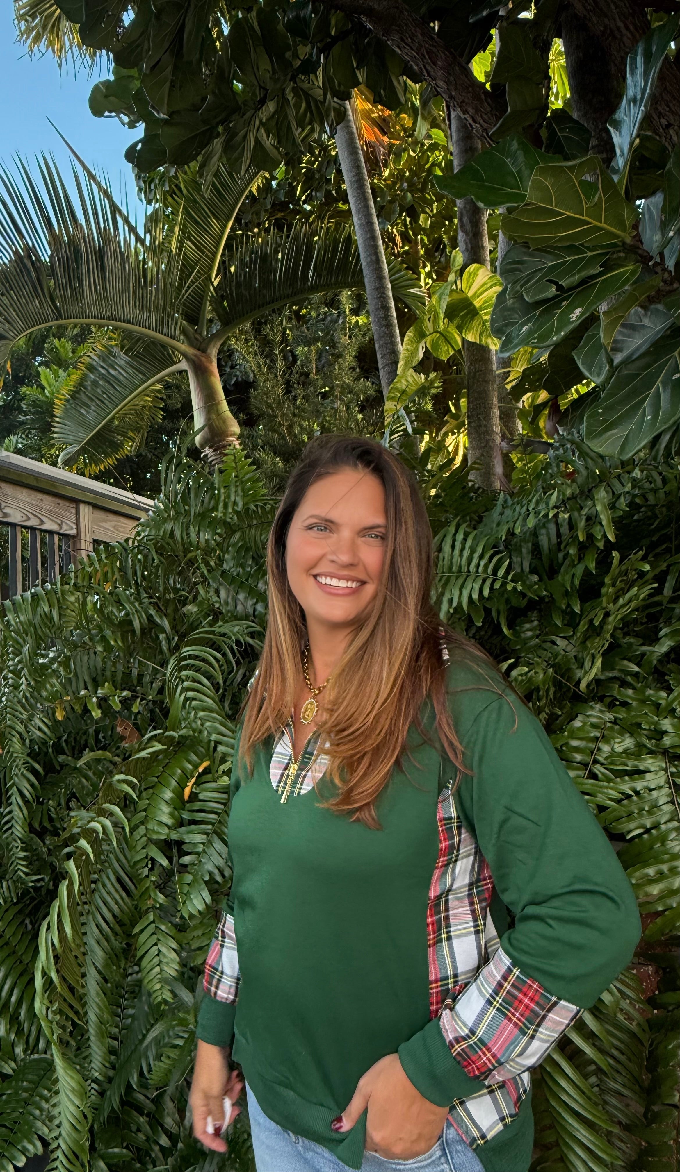 Juniper Plaid Pullover by Jess Lea / Green - BFF Here