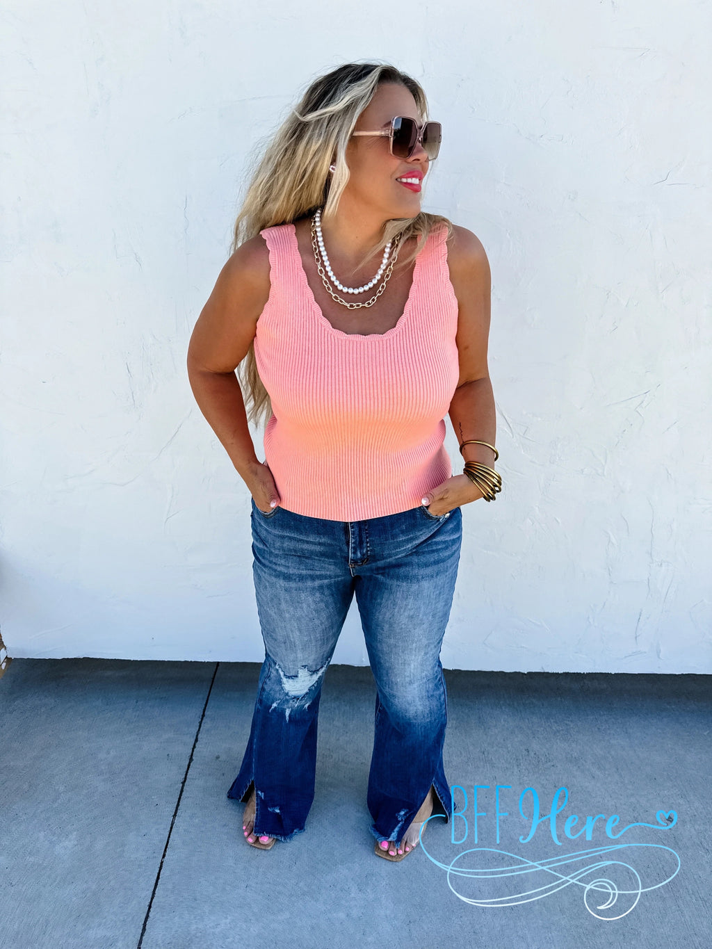 PREORDER: Lillian Scalloped Knit Tank by Blakeley / Choice of Color (Ships Beginning of May) - BFF Here