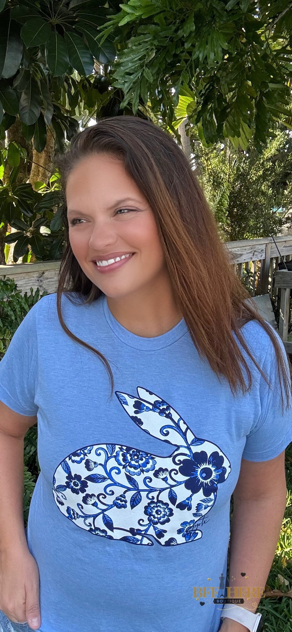Blue Willow Bunny Tee - BFF Here