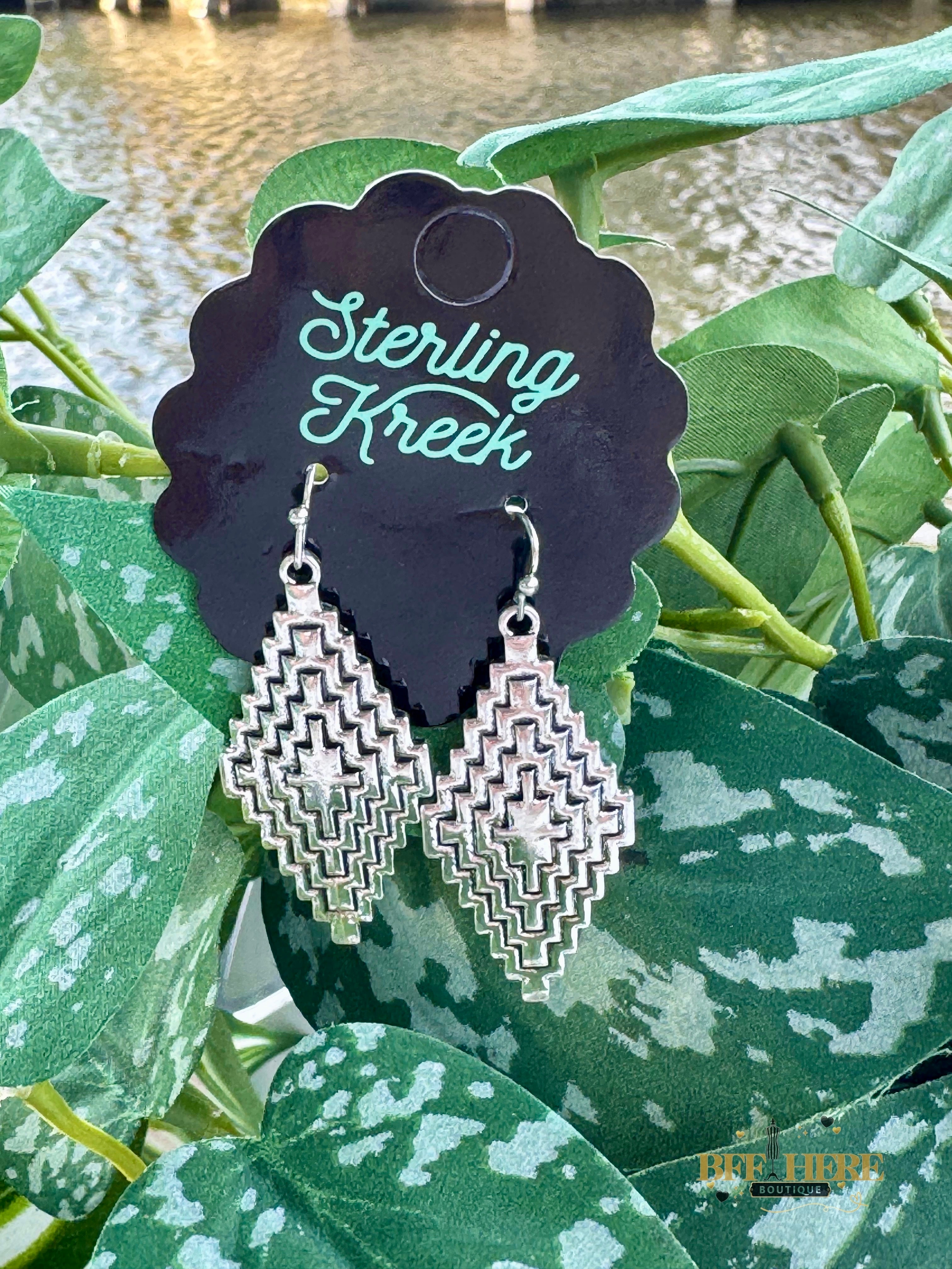 Aztec Earrings by Sterling Kreek - BFF Here