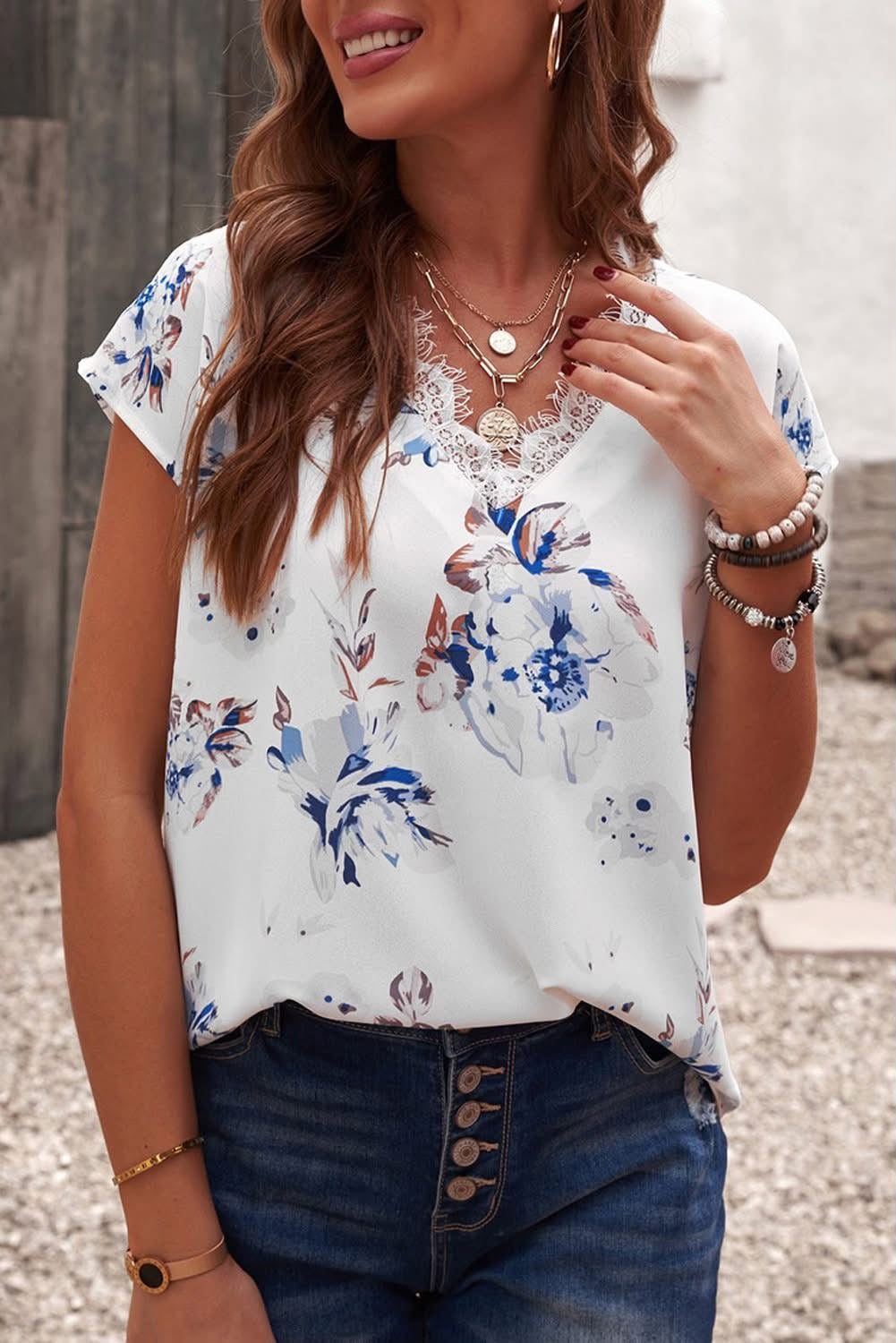 Lace Whisper Floral Blouse - BFF Here