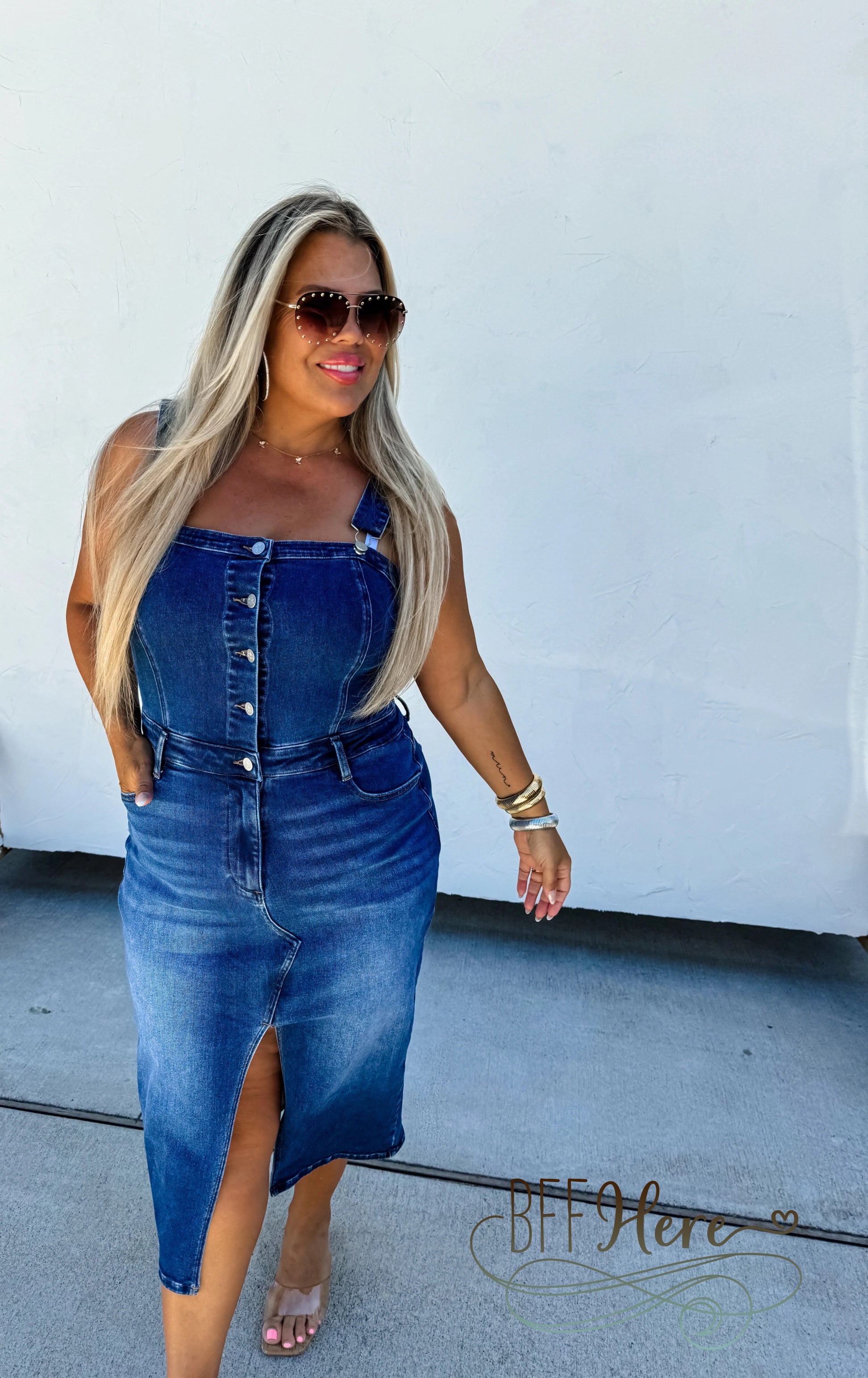 Frankie Overall Denim Dress by Blakeley - BFF Here