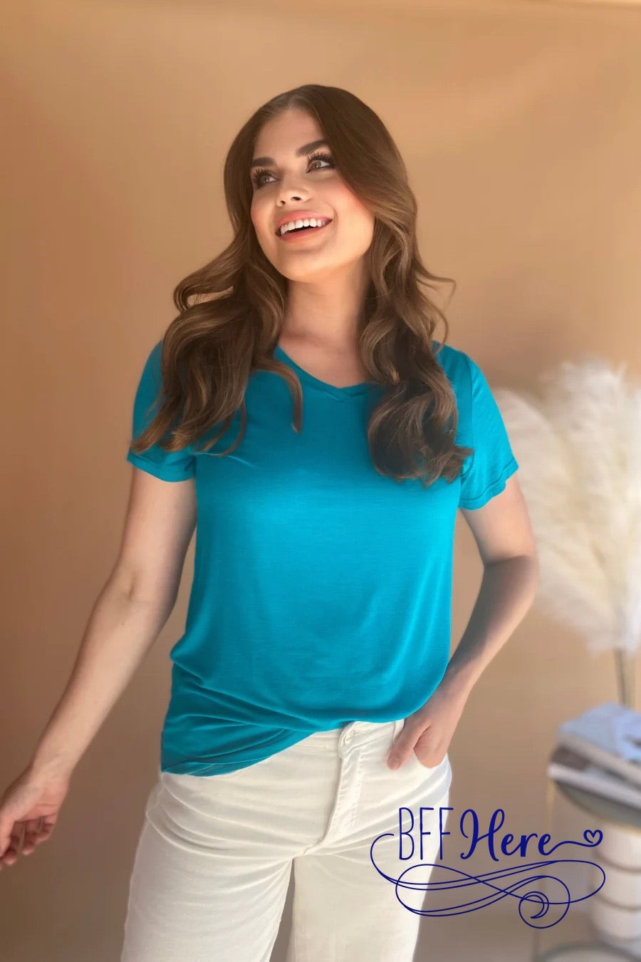 PREORDER: Jess Lea Basic Tee / Teal (Ships End of March) - BFF Here