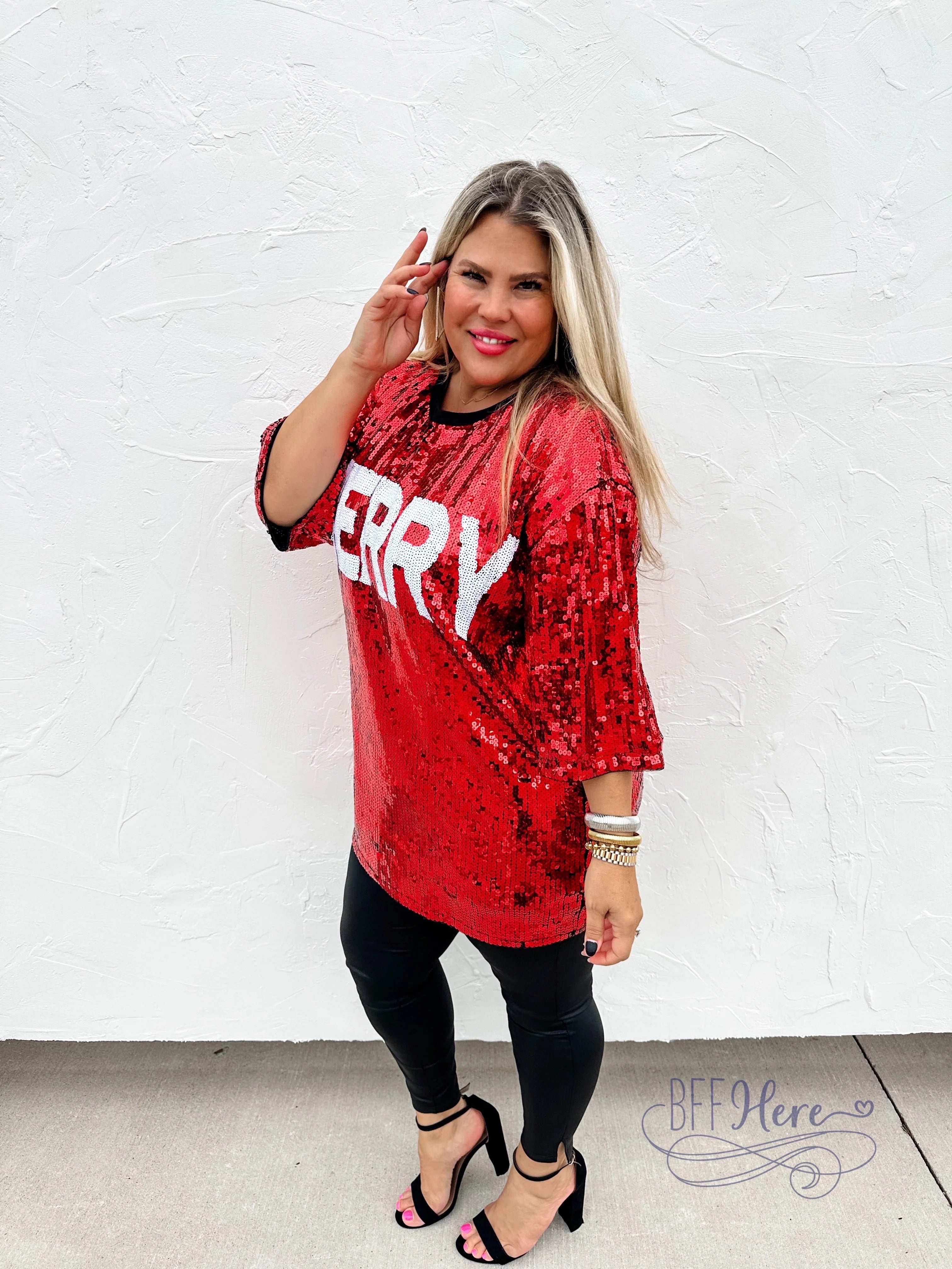 PREORDER: Merry and Bright Sequin Top / Choice of Style (Ships Beginning of December) - BFF Here