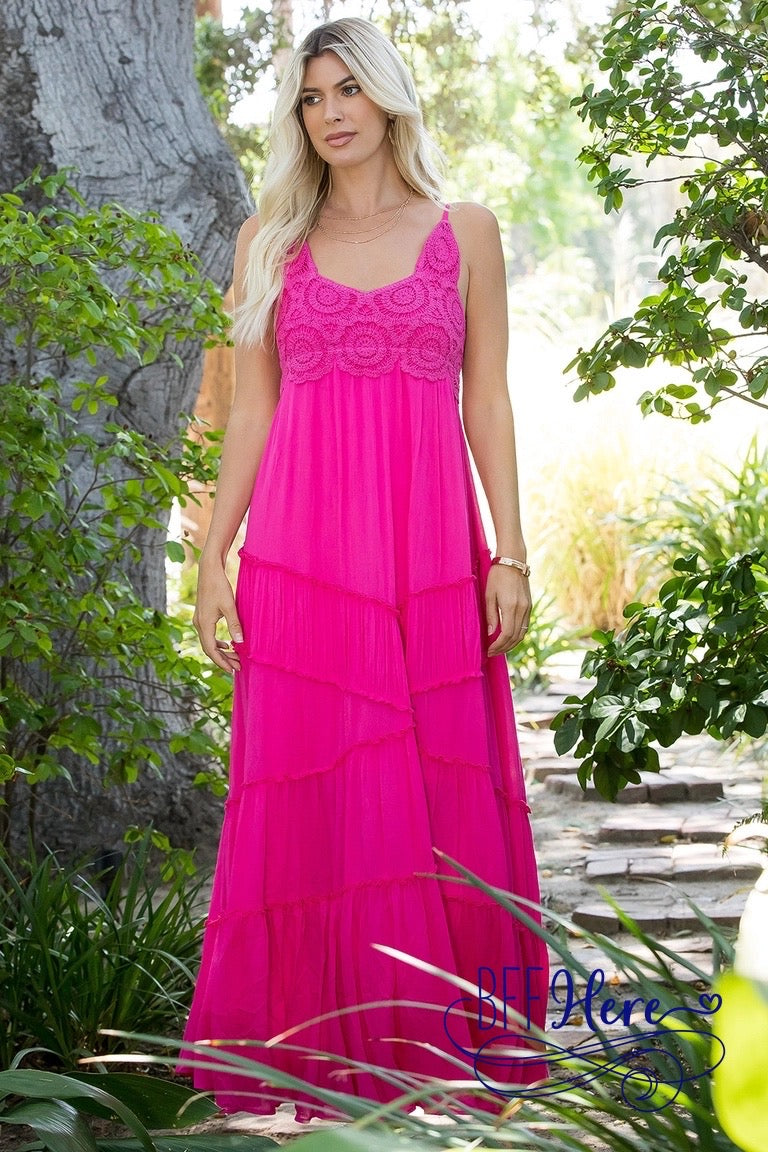Pink Pizzazz Crochet Maxi - BFF Here