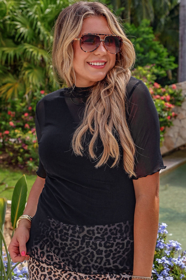 PREORDER: Kora Short Sleeve Mesh / Solid Black by Jess Lea (ETA: February)