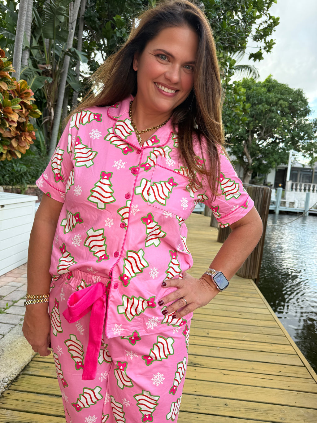 Bow Christmas Treat Ruffle Pajama Set by Jess Lea - BFF Here