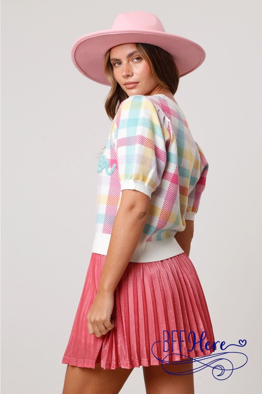 Egg-stra Cozy Gingham Easter Sweater - BFF Here