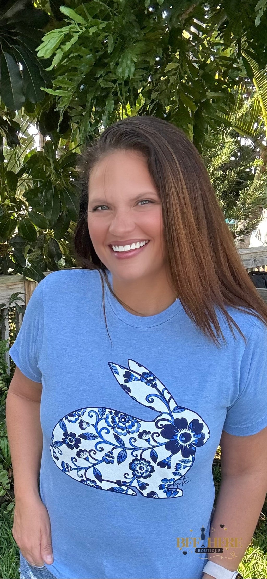 Blue Willow Bunny Tee - BFF Here