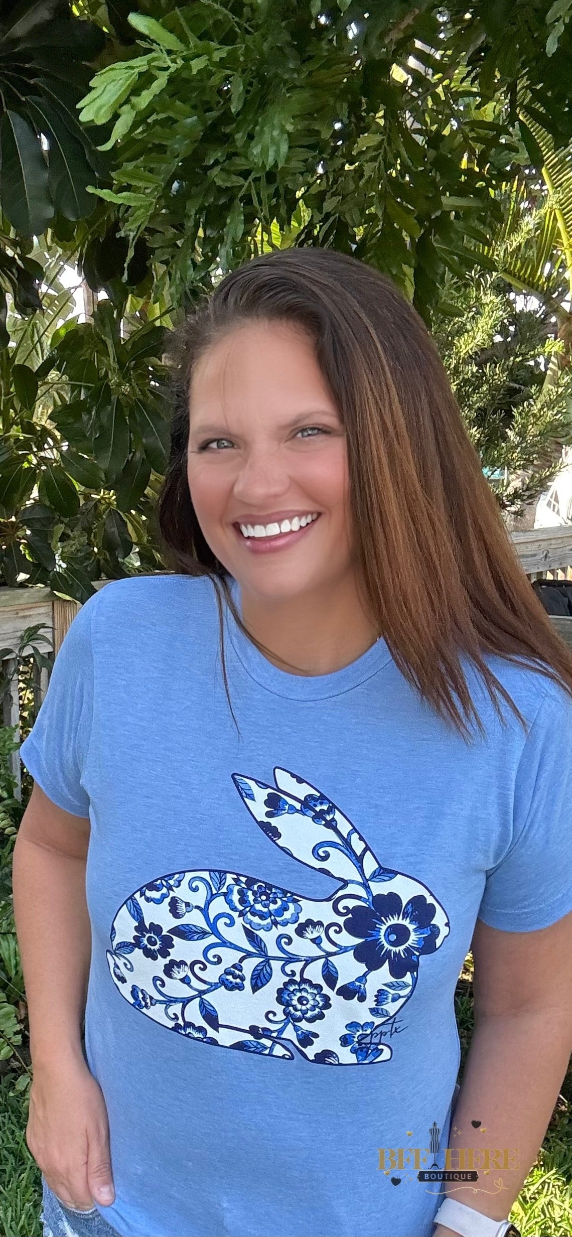 Blue Willow Bunny Tee - BFF Here