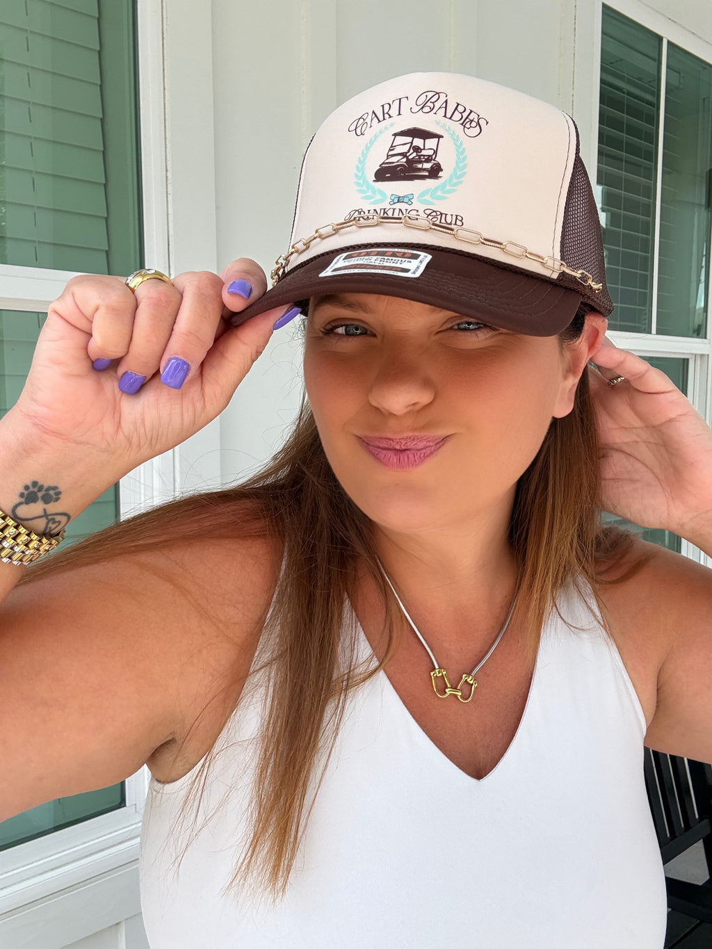Cart Babes Tan Brown Trucker Hat by Southern Bliss (ARRAY) — (Ships 2-3 weeks) - BFF Here