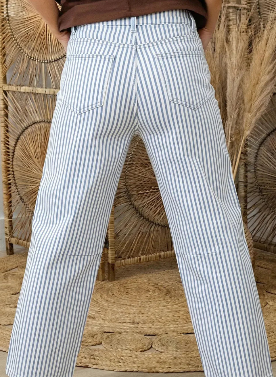 PREORDER: Coastal Breeze Blue Stripe Wide Leg Pants (ETA: July)