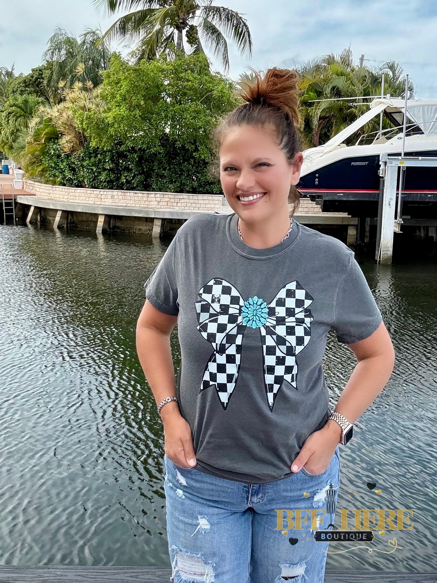 Rodeo Rebel Bow Tee - BFF Here