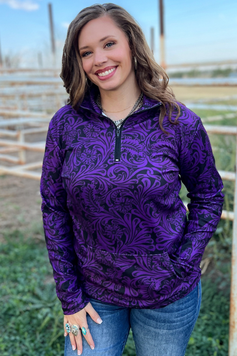 Tailgate Party Pullover Purple & Black by Sterling Kreek