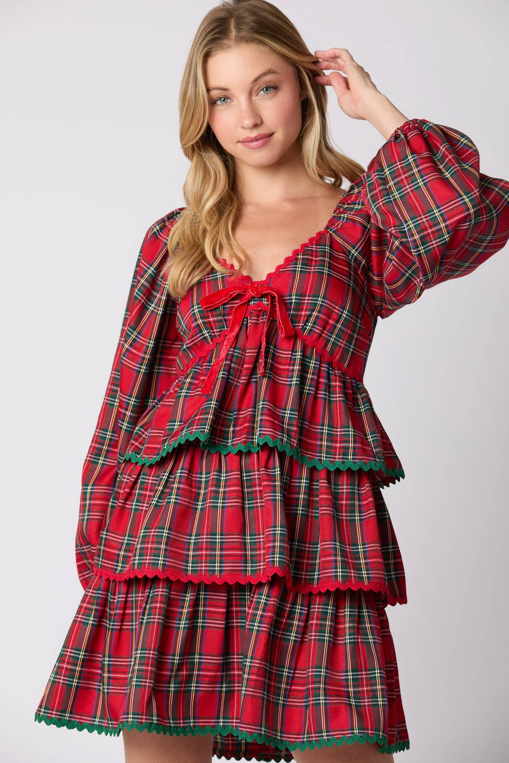 Mistletoe Magic Plaid Dress - BFF Here