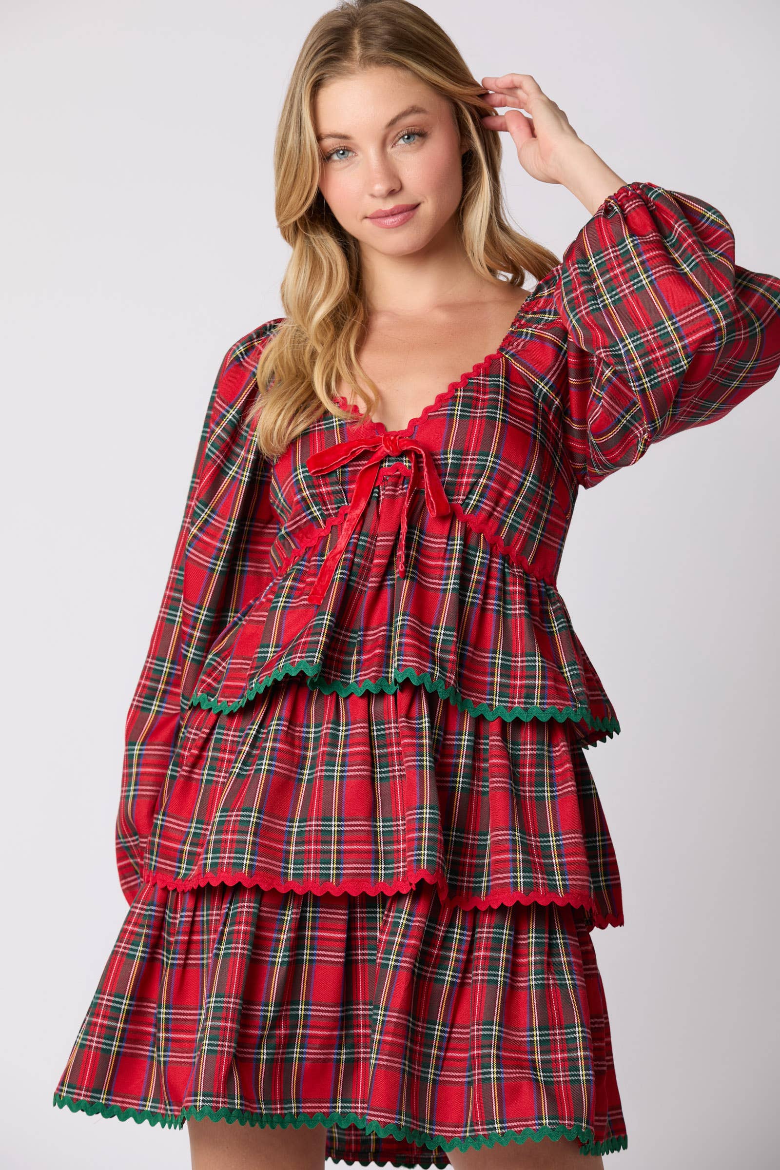 Mistletoe Magic Plaid Dress - BFF Here