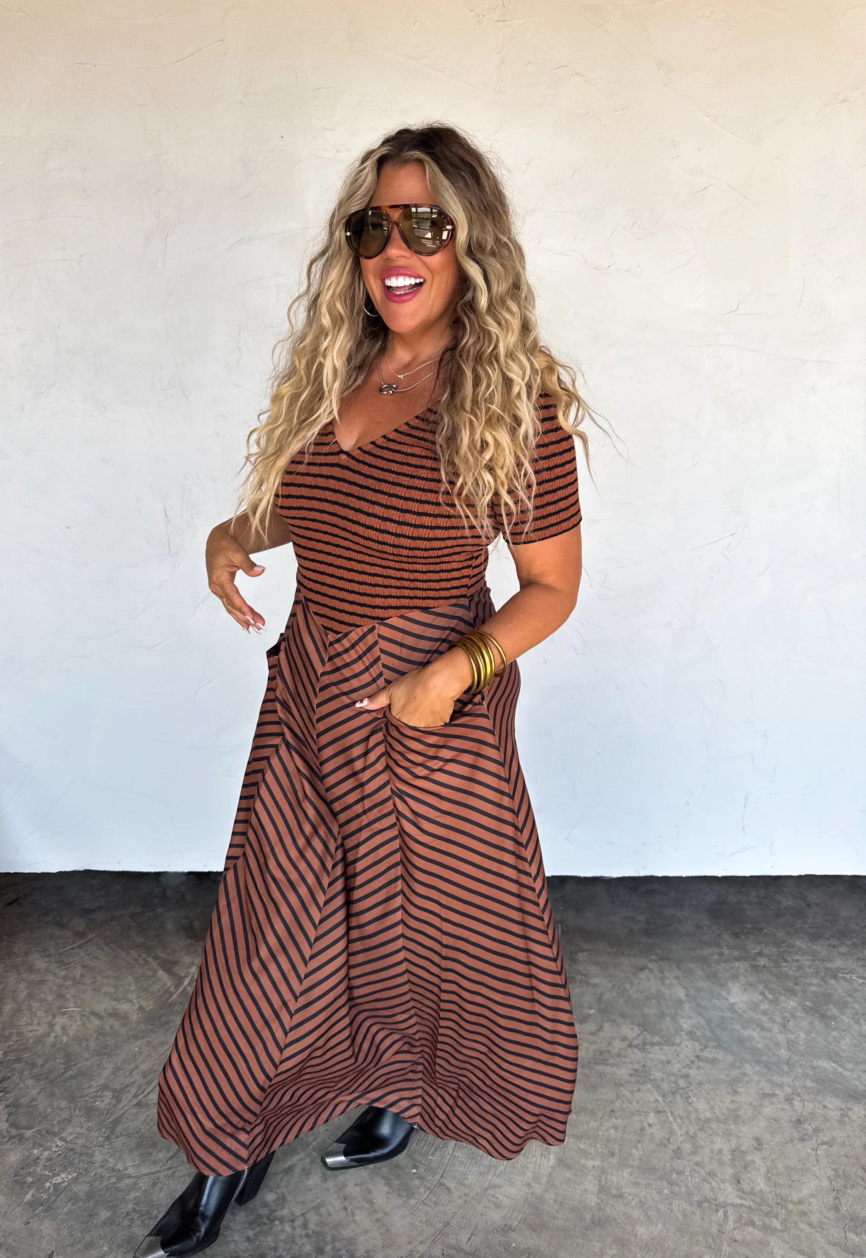 PREORDER: Calista Stripe Dress by Blakeley (ETA: Mid November) - BFF Here