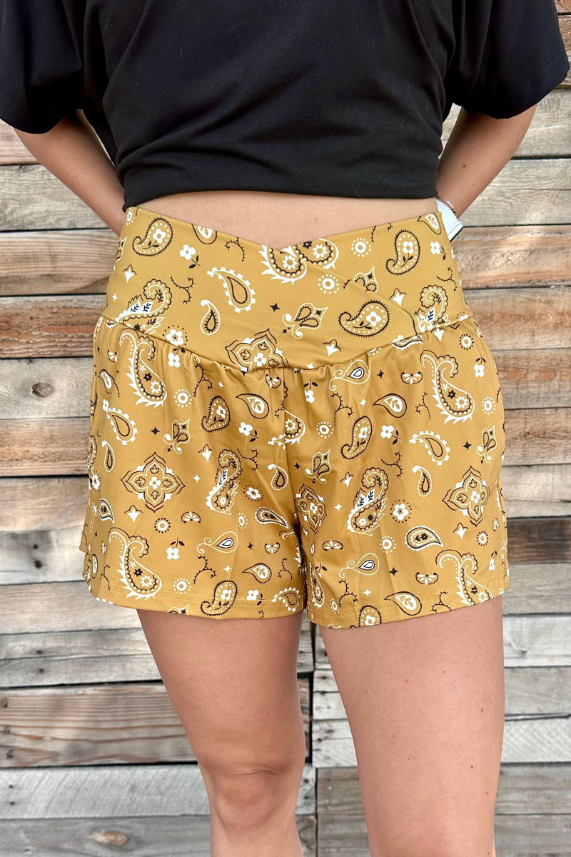 Bandana Babe Shorts Yellow by Sterling Kreek - BFF Here