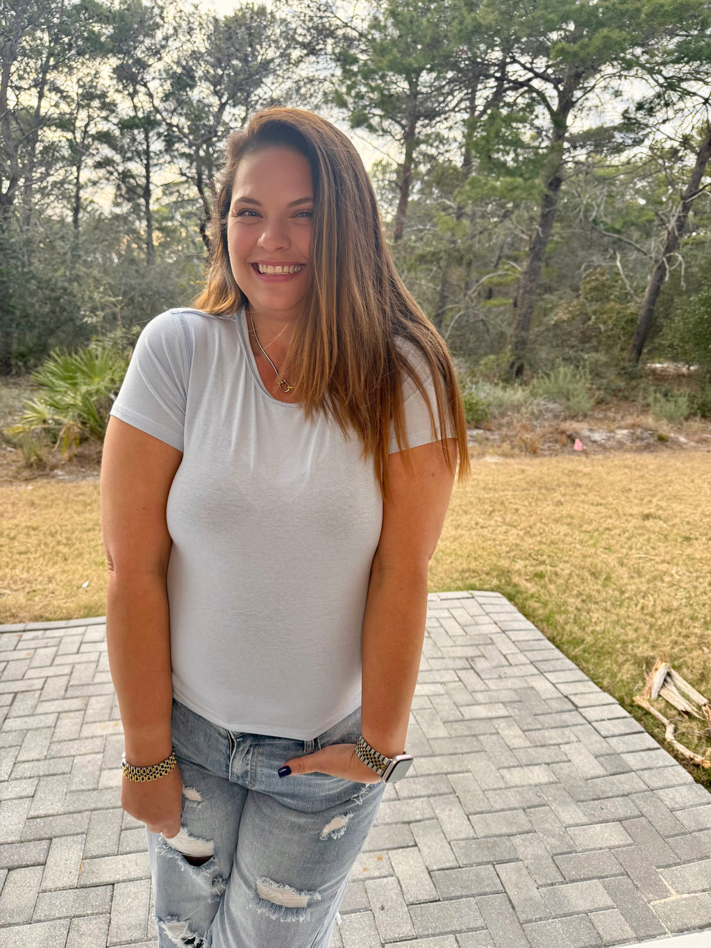 Basic Round Neck Short Sleeve Cotton Jersey Top by POL (Ships 2-3 weeks) - BFF Here