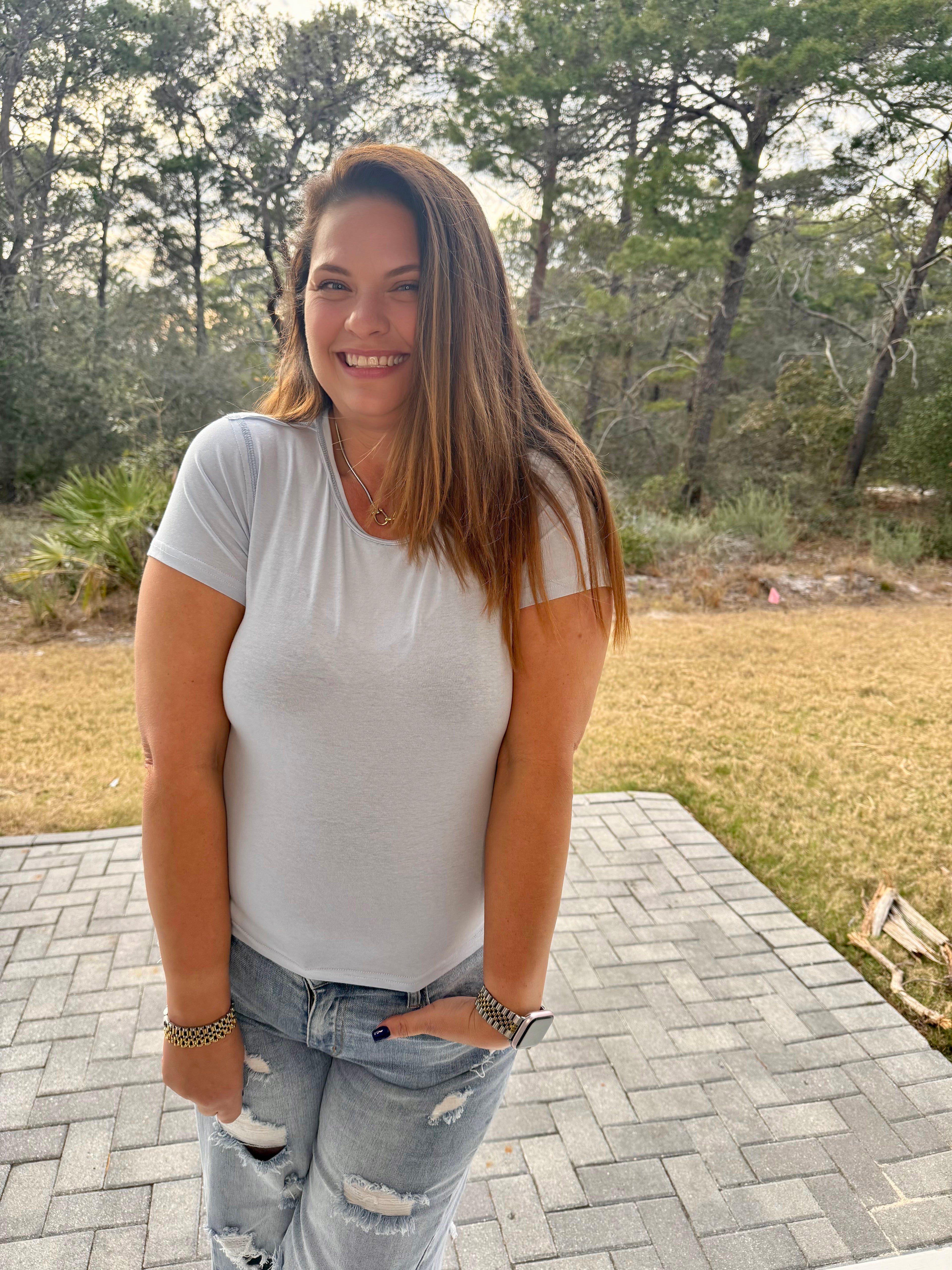 Basic Round Neck Short Sleeve Cotton Jersey Top by POL (Ships 2-3 weeks) - BFF Here