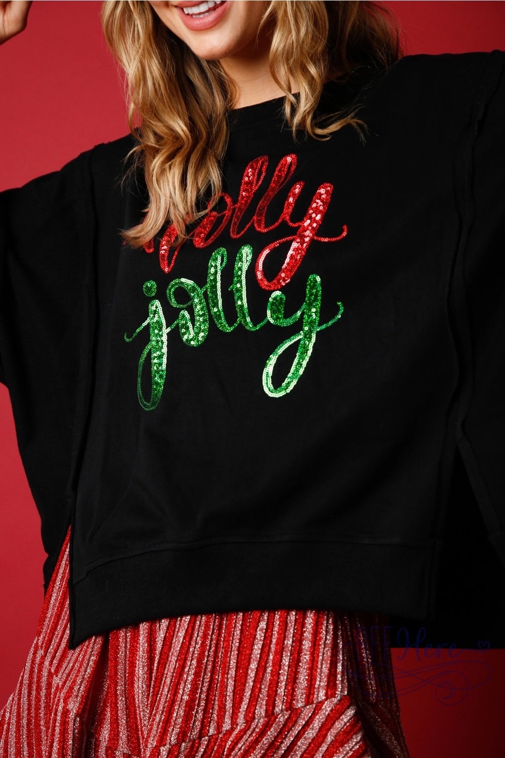 Holly Jolly Vibes: French Terry Holiday Sweatshirt / Choice of Color - BFF Here